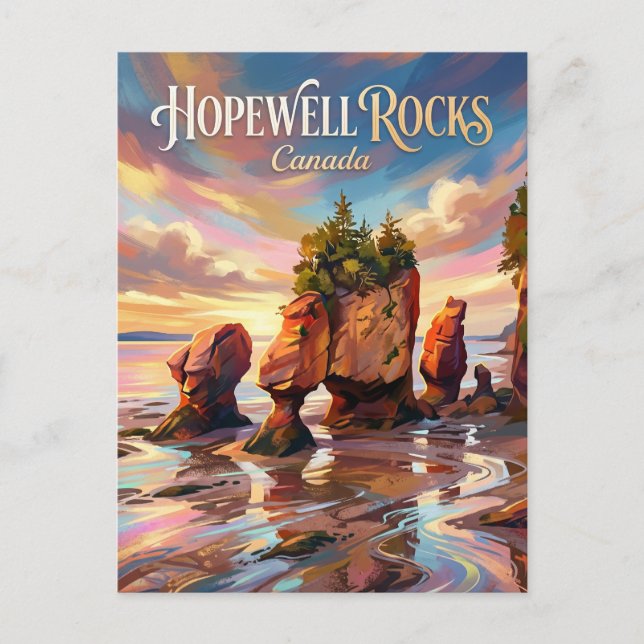 Hopewell Rocks Kanada Vykort (Framsida)