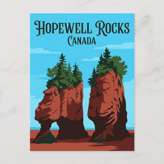 Hopewell Rocks Kanada Vykort (Framsida)