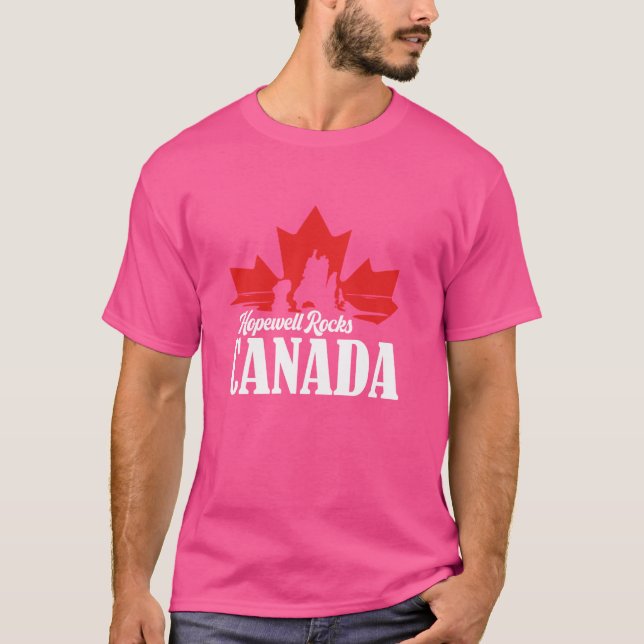 Hopewell Sten, New Brunswick Canada Travel Souven T Shirt (Framsida)