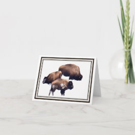Hopfällbart hälsningkort - Bison i vinter Kort