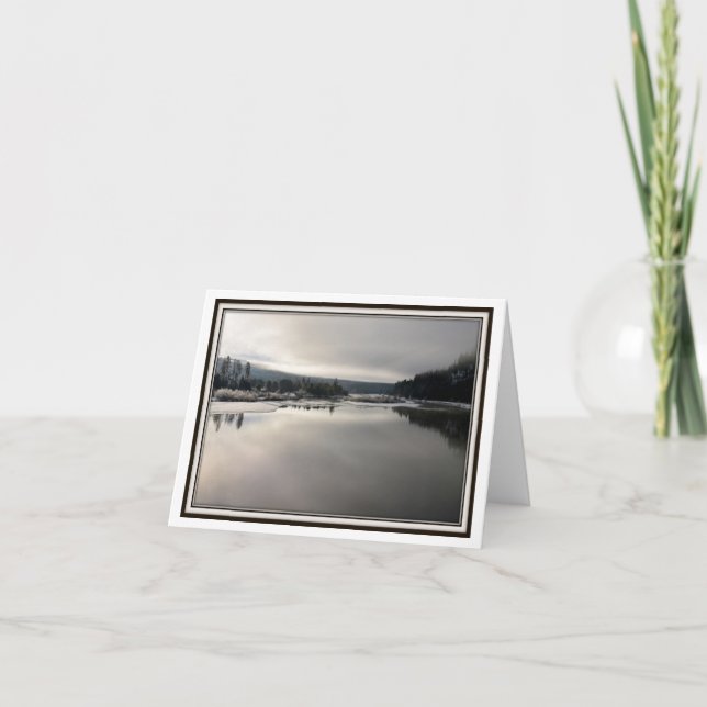 Hopfällbart hälsningkort - vintern tänder kort (Framsida)