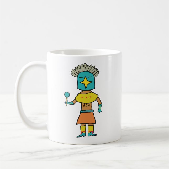 Hopi Doll Blue Star Kachina Kaffemugg (Vänster)