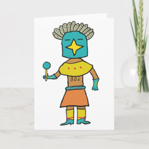 Hopi Doll Blue Star Kachina Kort
