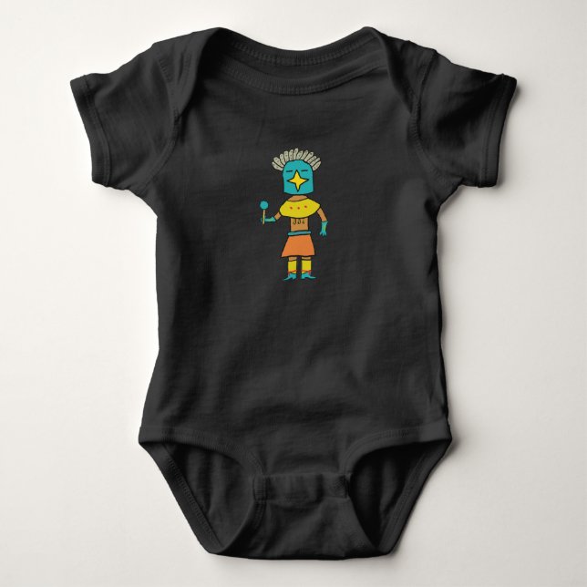 Hopi Doll Blue Star Kachina T Shirt (Framsida)
