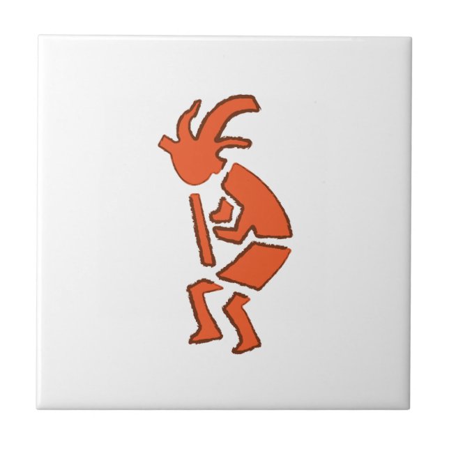 Hopi Flute Player - sydvästra indisk design Kakelplatta (Framsidan)