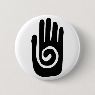 Hopi Hand symbol läka spiral handflata indian  Knapp