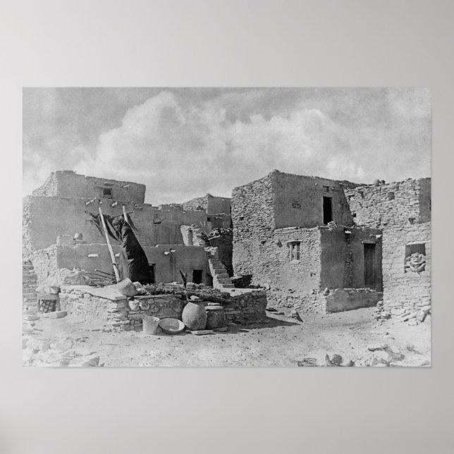 Hopi (Moqui) Indians Snake Kiva Oraibi Pueblo Poster (Framsidan)