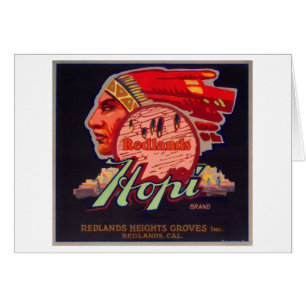 Hopi Orange LabelRedlands, CA Hälsningskort