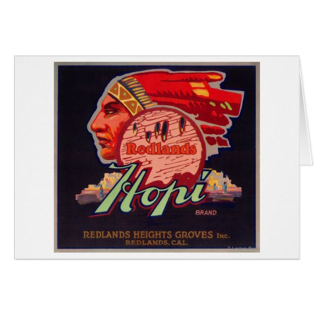 Hopi Orange LabelRedlands, CA Hälsningskort (Framsidan Horizontal)