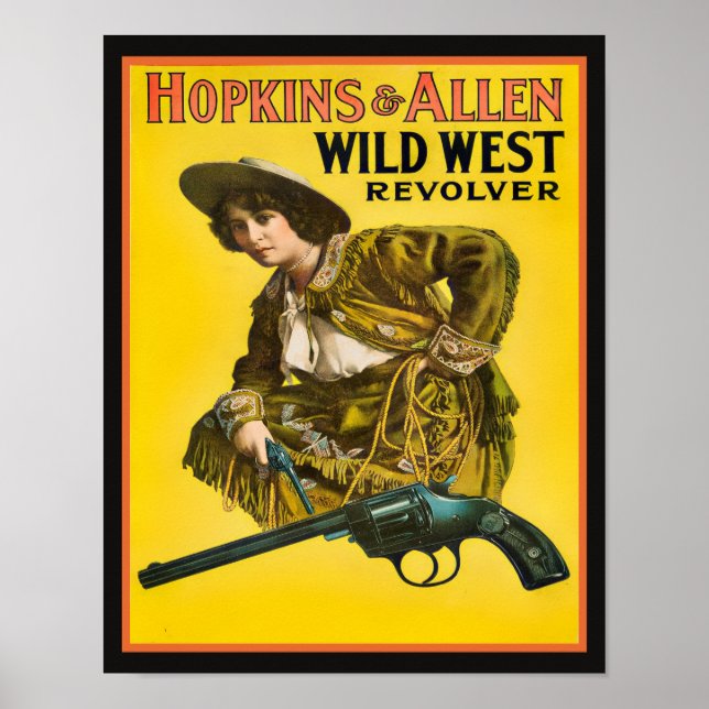 Hopkins & Allen Vilda western Revolver Poster (Framsidan)