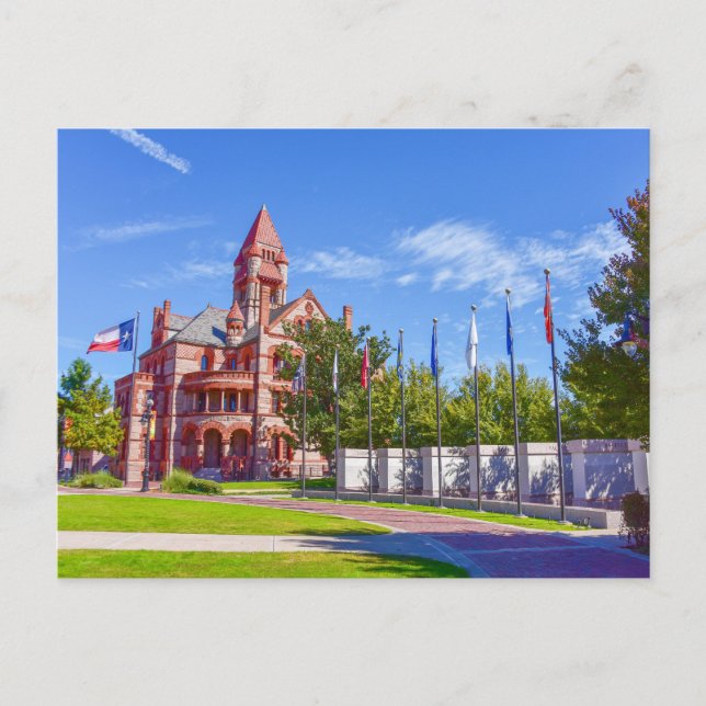 Hopkins County Courthouse, Veterans Memorial Texas Vykort (Framsida)