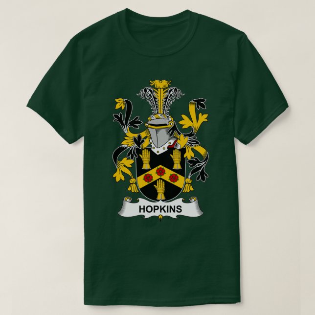 Hopkins Jackar Arm Family Crest T Shirt (Design framsida)