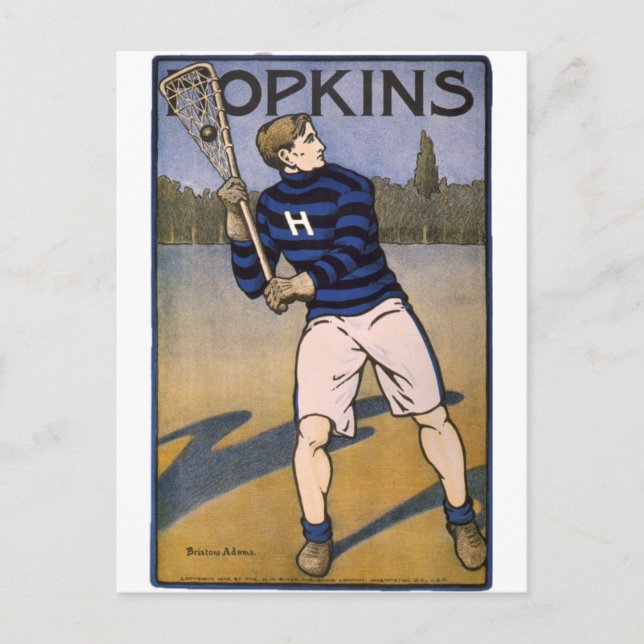 Hopkins Lacrosse 1902 - Bristow Adams Vykort (Framsida)