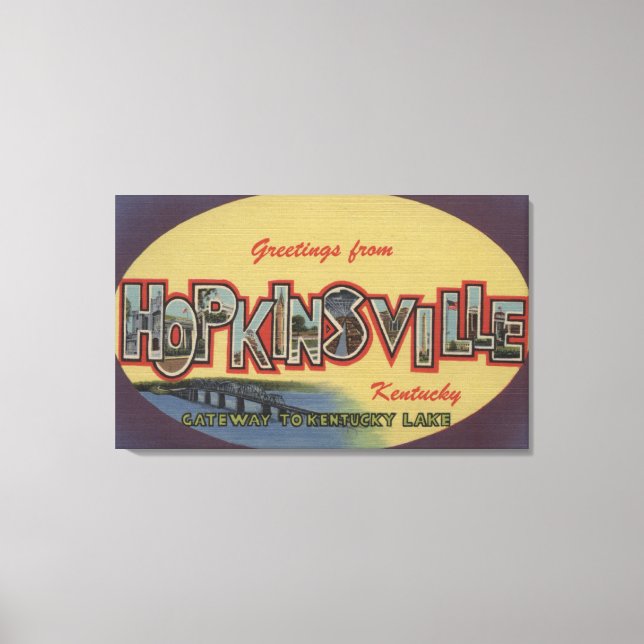 Hopkinsville, Kentucky - Large Brev Scenes Canvastryck (Framsida)