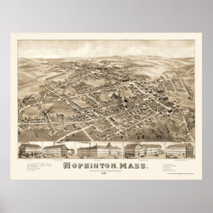 Hopkinton panorama- karta för MORSOR - 1880 Poster