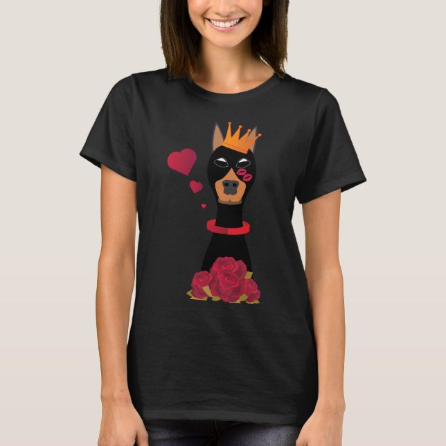 Hopless Romantic Doberman Relaxed Fit T Shirt (Framsida)
