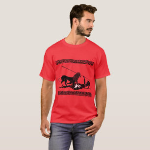 Hoplit och lejont (svarten på rött) t shirt
