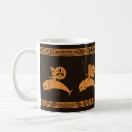 Hoplites ridning av delfiner gammal grekisk potter kaffemugg