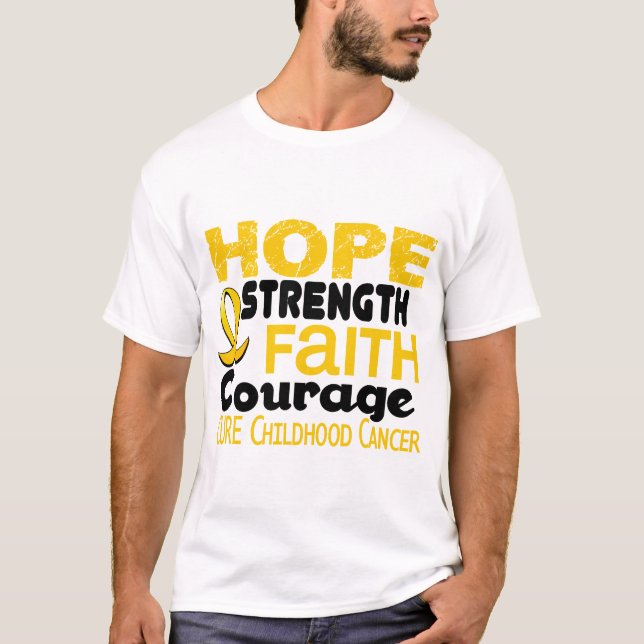 HOPP 3 för barndomcancermedvetenhet T Shirt (Framsida)