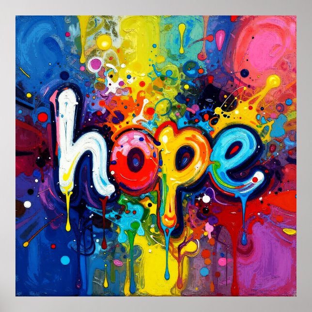 Hopp Abstrakt Graffiti Stil 104 Poster (Framsidan)
