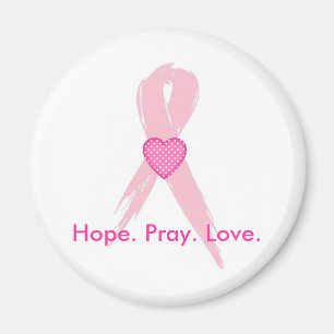 Hopp.Bön. Kärlek. Bröstcancer Awareness Magnet