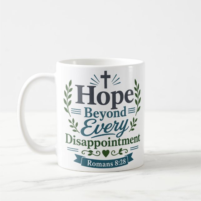 Hopp bortom besvikelse Tro Citat Kaffemugg (Vänster)