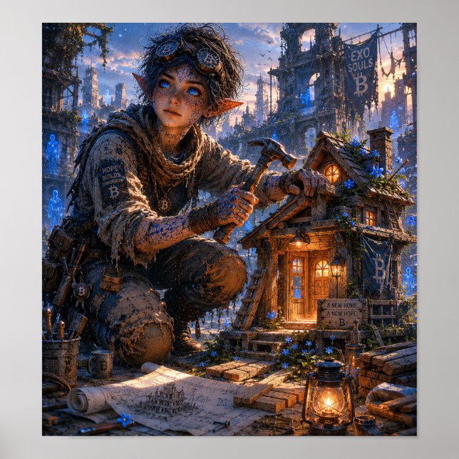 Hopp / Byggaren / Övergiven Torg Poster (Framsidan)