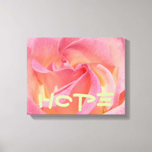 Hopp Canvas Arttryck Rosa Ros Blomma Dekorativ (Framsida)