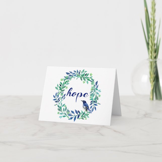 "Hopp" citationstecken med fågeln och kranen Helgkort (Framsida)