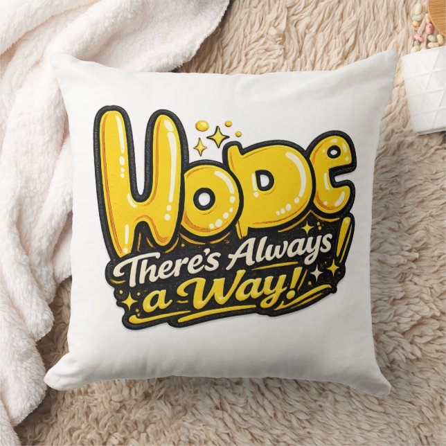 ✨💛 “Hopp — Det finns alltid en väg!” 🌟🛋️ Kudde (Filt)