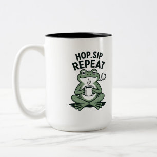 Hopp Drick Upprepa Rolig Groda Kaffe Design Två-Tonad Mugg