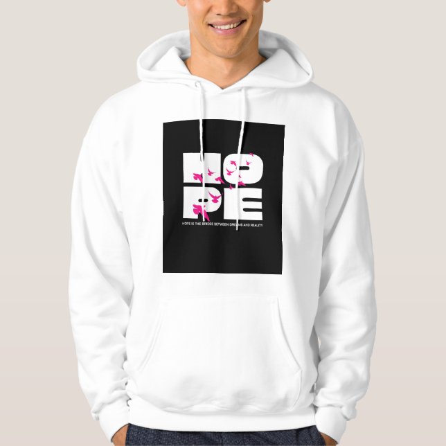 Hopp & fåglar – fet typografi hoodie (Framsida)