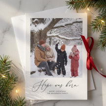 Hopp Föddes | Religiös Familj Foto Jul