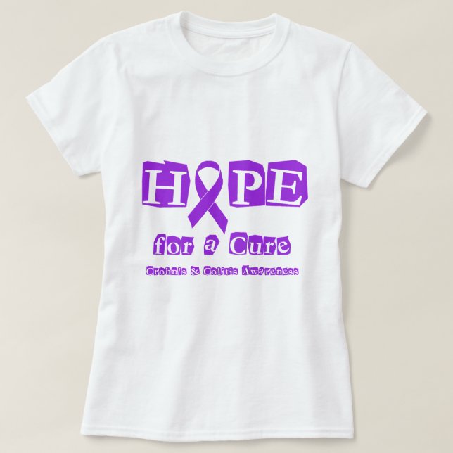 Hopp för en bot för Crohns & kolit T-shirt (Design framsida)