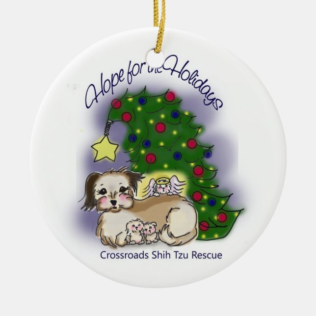 Hopp för helgdagar julgransprydnad keramik (Framsidan)