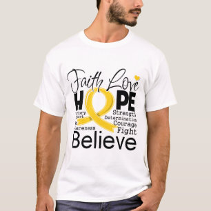 Hopp för kärlek för tro för barndomcancer t shirt