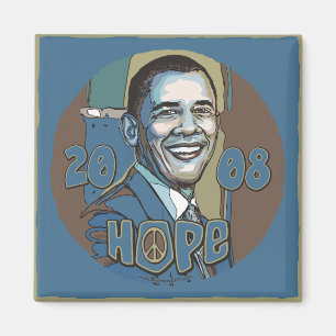 Hopp för Obama porträtt 2008 Magnet