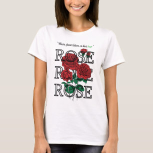 Hopp för T-tröja   för blomman för röd rosT-t T Shirt
