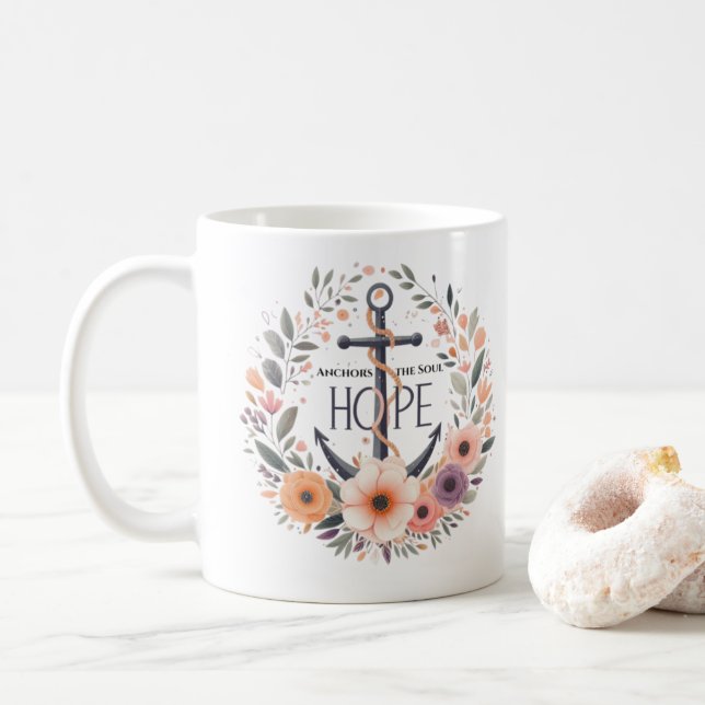 Hopp förankrar själen kaffemugg (Med munk)