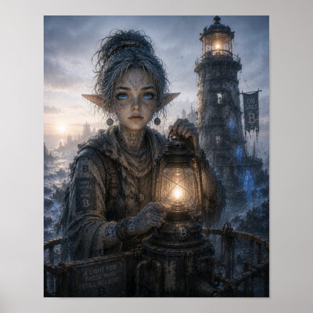 Hopp / Fyrvaktare / Dimmornas strand Poster (Framsidan)
