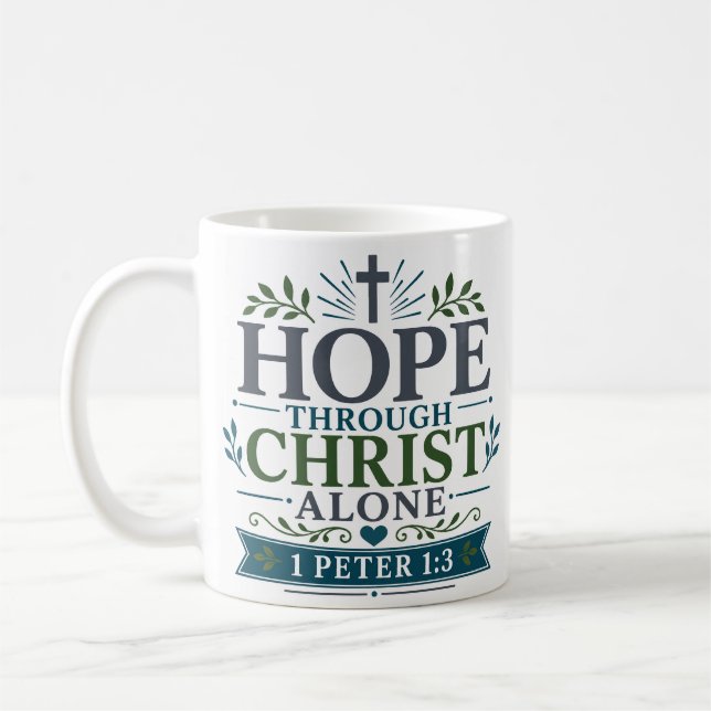 Hopp Genom Kristus Allt Devotionellt Skript Kaffemugg (Vänster)