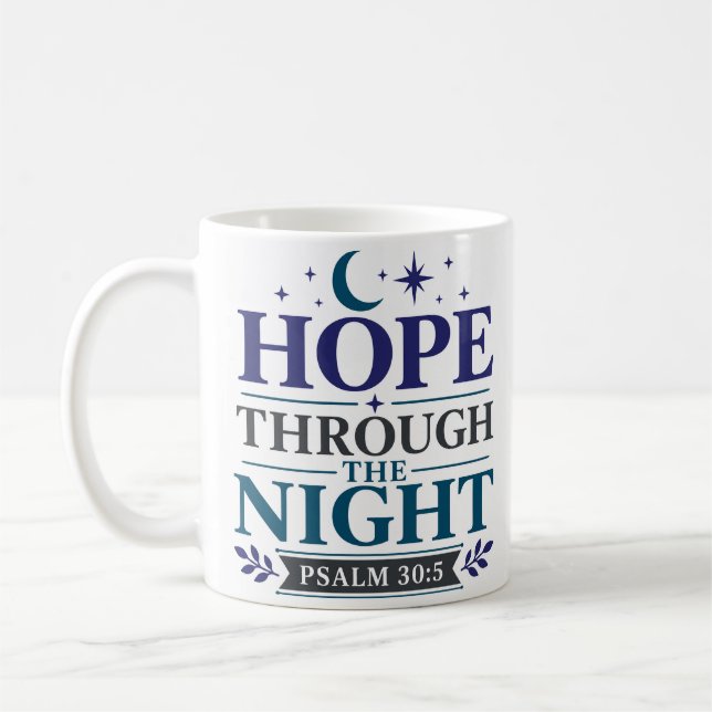 Hopp Genom Natten Kristet Hopp Citat Kaffemugg (Vänster)