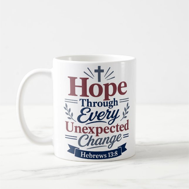 Hopp Genom Oväntad Förändring Bibelvers Kaffemugg (Vänster)