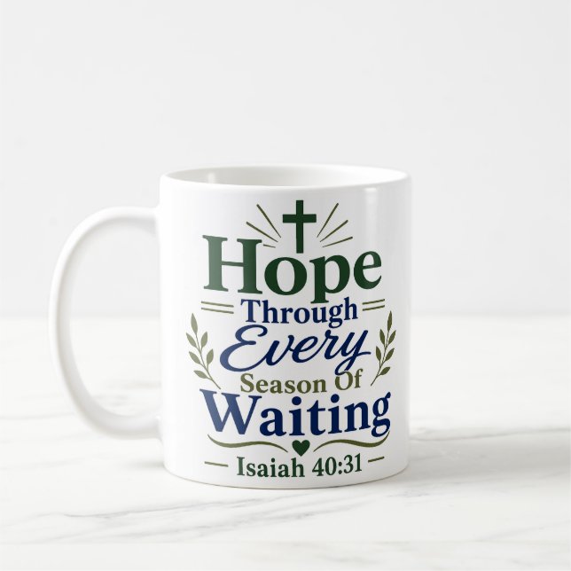 Hopp Genom Väntan Scripture Citat Kaffemugg (Vänster)