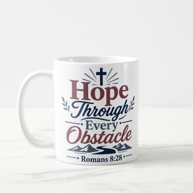 Hopp Genom Varje Hinder Religiöst Hopp Citat Kaffemugg (Vänster)
