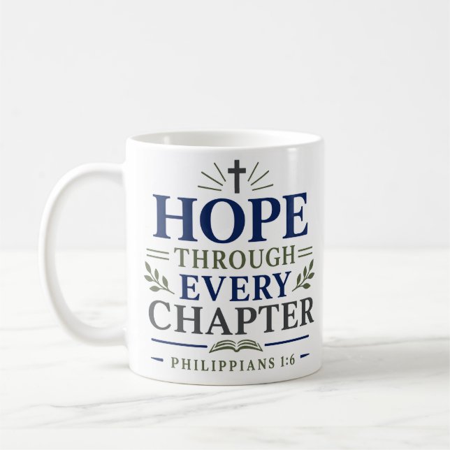 Hopp Genom Varje Kapitel Kristet Uppmuntran Kaffemugg (Vänster)