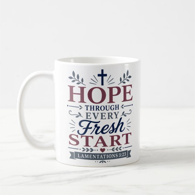 Hopp Genom Varje Ny Början Kristet Citat Kaffemugg (Vänster)