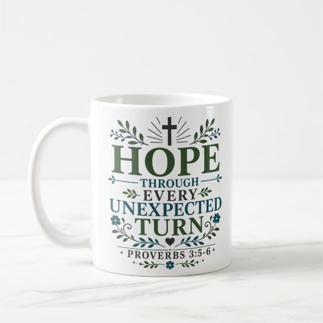 Hopp Genom Varje Oväntad Vändning Boho Kristna  Kaffemugg (Vänster)