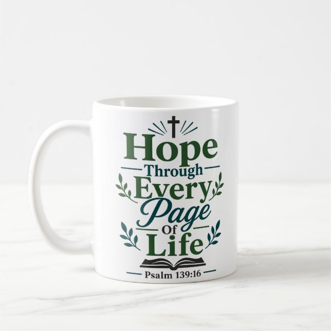 Hopp Genom Varje Sida Av Livets Skrift Kaffemugg (Vänster)