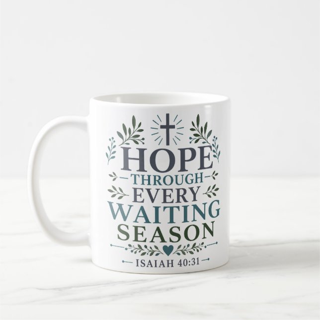 Hopp Genom Varje Väntan Säsong Inspirerande Kaffemugg (Vänster)